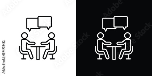 Job interview icon Editable stroke vector pack, suitable for web designs.