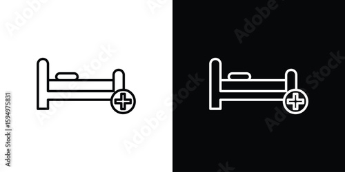 Hospital bed icon Editable stroke vector pack, suitable for web designs.