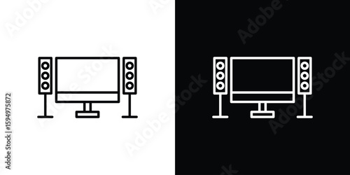 Home cinema icon Editable stroke vector pack, suitable for web designs.