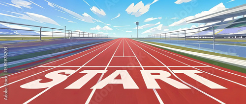 Back-to-school season, track and field stadium, sports track, campus sports facilities image