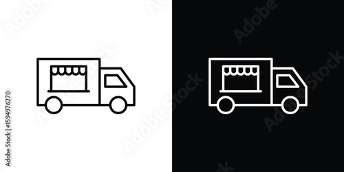 Food truck icon Editable stroke vector pack, suitable for web designs.