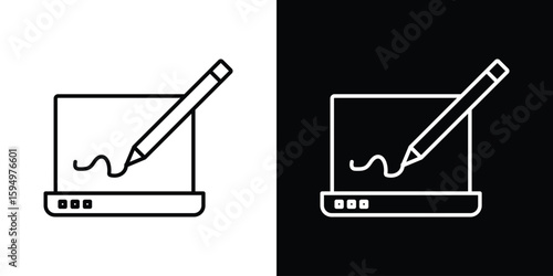 Electronic signature icon Editable stroke vector pack, suitable for web designs.