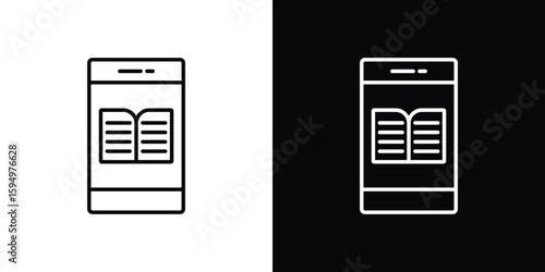 Ebook icon Editable stroke vector pack, suitable for web designs.
