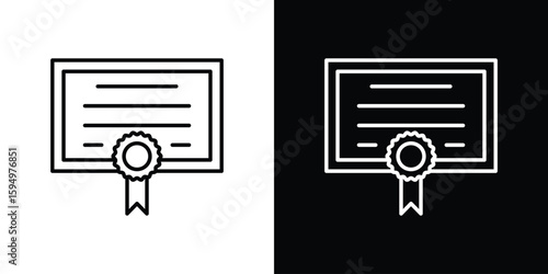 Diploma icon Editable stroke vector pack, suitable for web designs.
