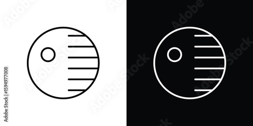 Death star icon Editable stroke vector pack, suitable for web designs.