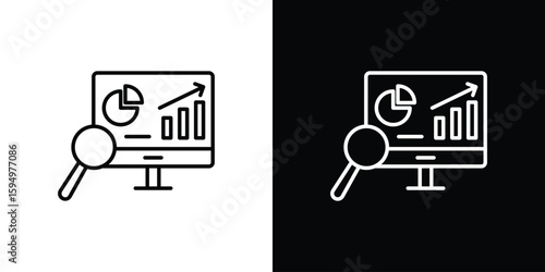 Data Analysing icon Editable stroke vector pack, suitable for web designs.
