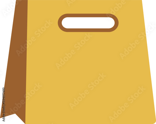 Minimalist shopping bag icon in bright orange with gray handles and white button accents. Perfect for e-commerce, online store, retail business, sale promotions, app interfaces, and digital marketing 