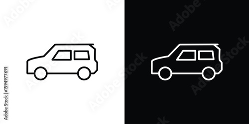 Compact car icon Editable stroke vector pack, suitable for web designs.