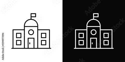 City hall icon Editable stroke vector pack, suitable for web designs.