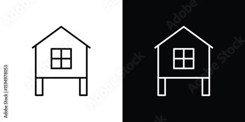 Chicken coop icon Editable stroke vector pack, suitable for web designs.