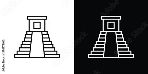 Chichen Itza icon Editable stroke vector pack, suitable for web designs.