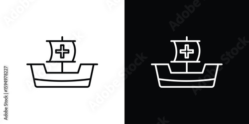 Caravel icon Editable stroke vector pack, suitable for web designs.