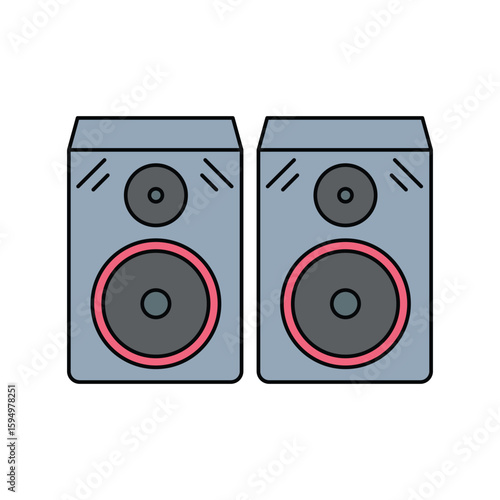 speaker lineal color line icon with white background vector stock illustration