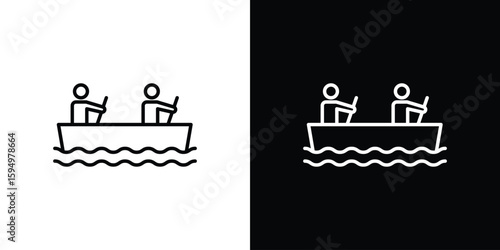 Boat race icon Editable stroke vector pack, suitable for web designs.