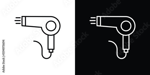 Blow dryer icon Editable stroke vector pack, suitable for web designs.