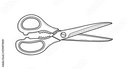 black and white scissors open clip art preview