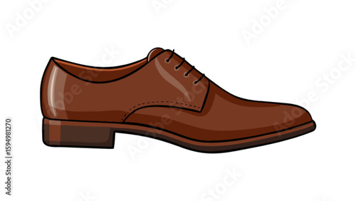 Stylish brown leather dress shoe for men fashion formal footwear classic lace up shoe illustration image