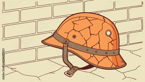 Vintage pith helmet explorer hat illustration tropical sun helmet safari gear headwear adventure travel equipment  helmet