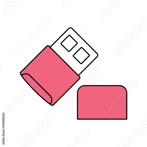 bluetooth adapter lineal color line icon with white background vector stock illustration