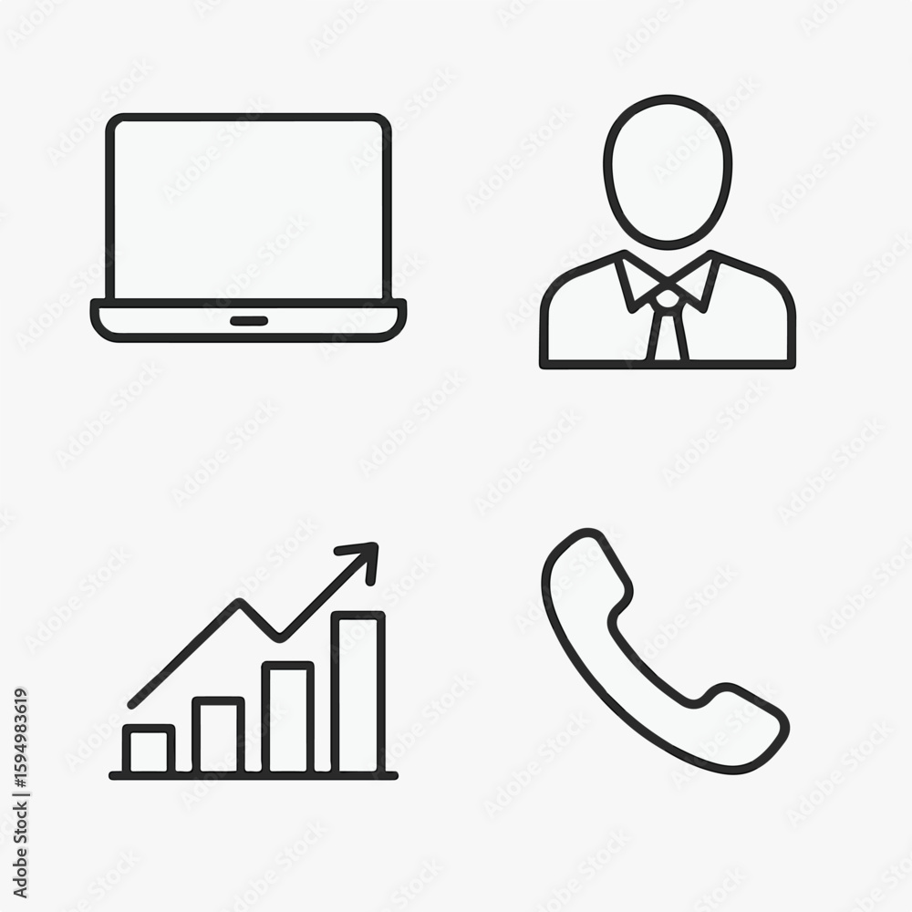 Office work themed icons. Vector, set, icon Office work themed icons. Vector, set, icon