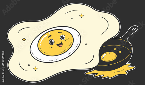 fried egg in a frying pan