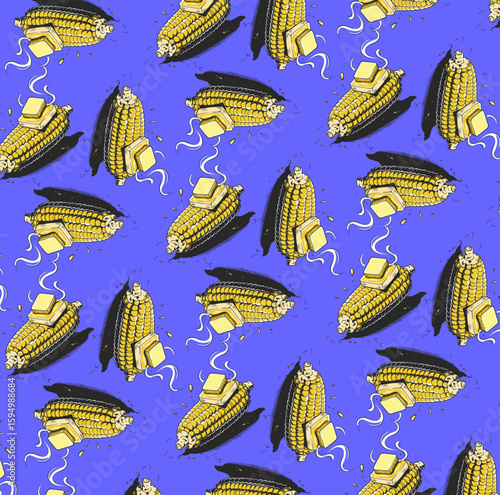 grilled corn pattern for graphic design needs