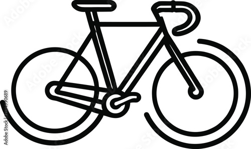 Minimalist Bicycle Outline Illustration Sleek Design For Cycling Enthusiasts Transportation Graphics And Active Lifestyle Themes In Black And White