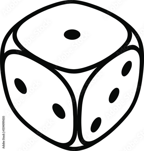 Simplified Dice Graphic Clean Line Art For Game Design Educational Materials And Gambling Concepts Perfect For Illustrations Needing A Minimalist And Impactful Visual Element