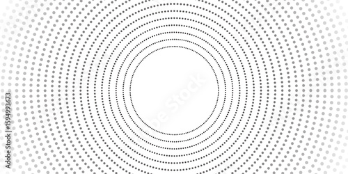 Dotted circular logo. circular concentric dots isolated on the white background. Halftone fabric design. Halftone circle dots texture. Vector design element for various purposes