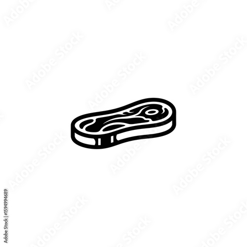 Steak icon logo flat vector design