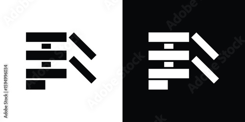 Wooden block icon concept. silhouette icon.