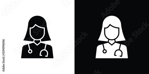 Woman Doctor icon concept. silhouette icon.