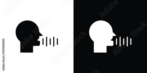 Voice control icon concept. silhouette icon.