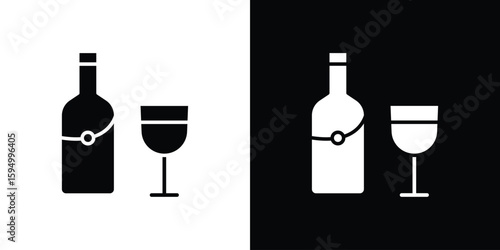 Vodka icon concept. silhouette icon.