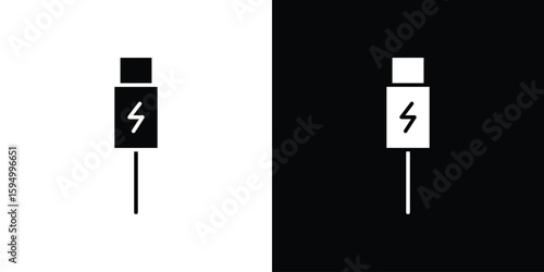 USB type c icon concept. silhouette icon.