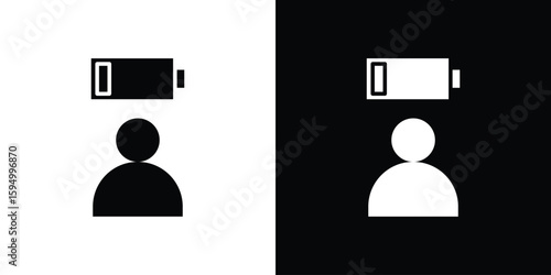 Tired person icon concept. silhouette icon.