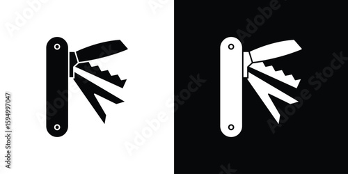 Swiss Knife icon concept. silhouette icon.