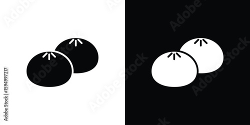 Steamed bread icon concept. silhouette icon.