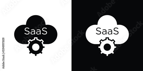 SaaS icon concept. silhouette icon.
