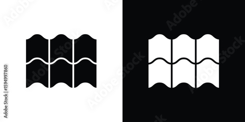 Roof tile icon concept. silhouette icon.
