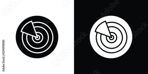 Radar detection icon concept. silhouette icon.