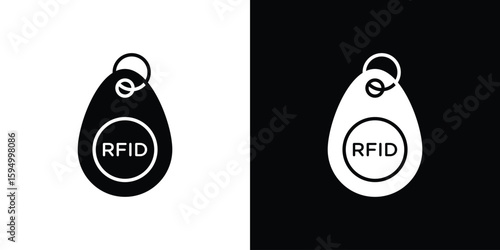 RFID key tag icon concept. silhouette icon.
