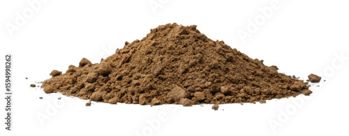Close-up of fine brown soil pile on black background