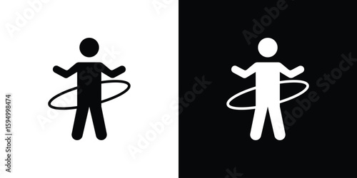 People Hula hop icon concept. silhouette icon.