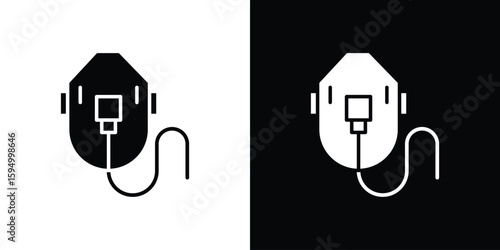 Oxygen mask icon concept. silhouette icon.