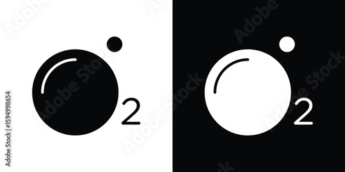Oxygen O2 icon concept. silhouette icon.
