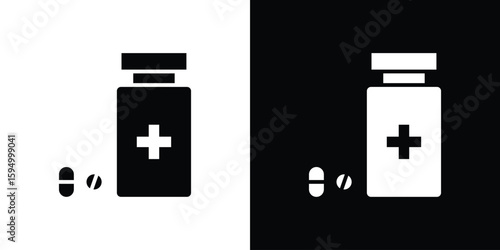 Medicine bottle icon concept. silhouette icon.
