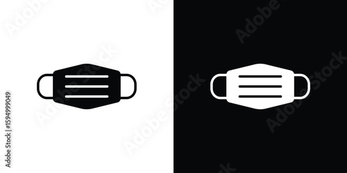 Medical mask icon concept. silhouette icon.