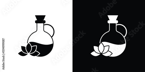 Massage oil icon concept. silhouette icon.
