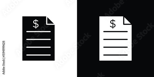 Invoice icon concept. silhouette icon.